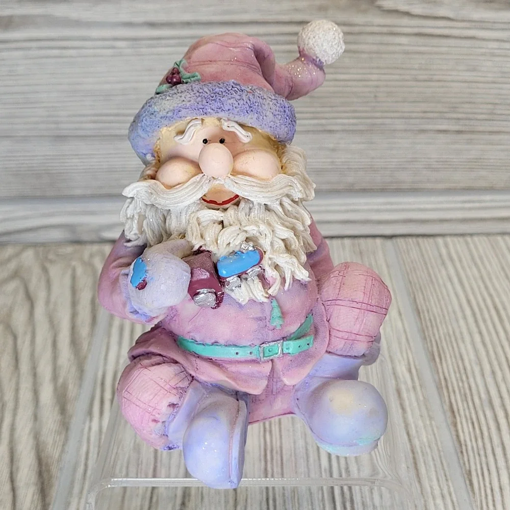 Home Interiors Sugar Plum Santa Figurines 2002 Christmas Decorations Resin 55063